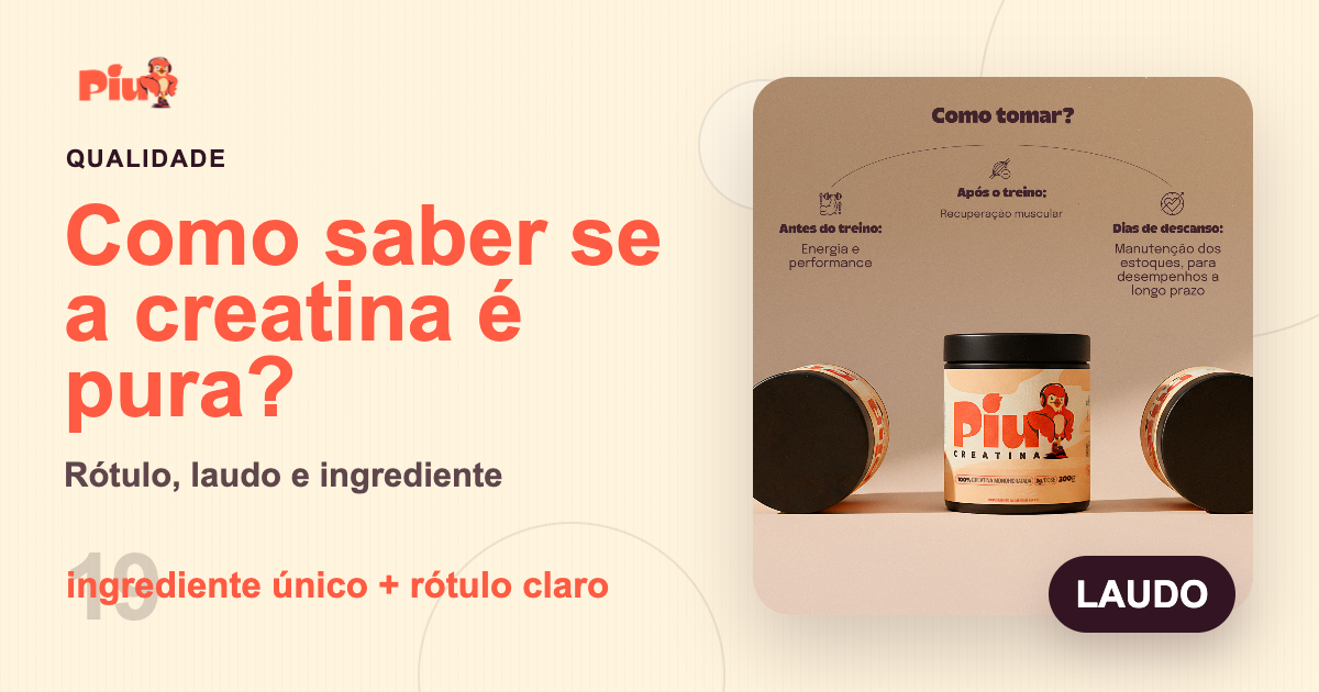 Capa do artigo: Como saber se a creatina é pura?